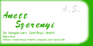 anett szerenyi business card